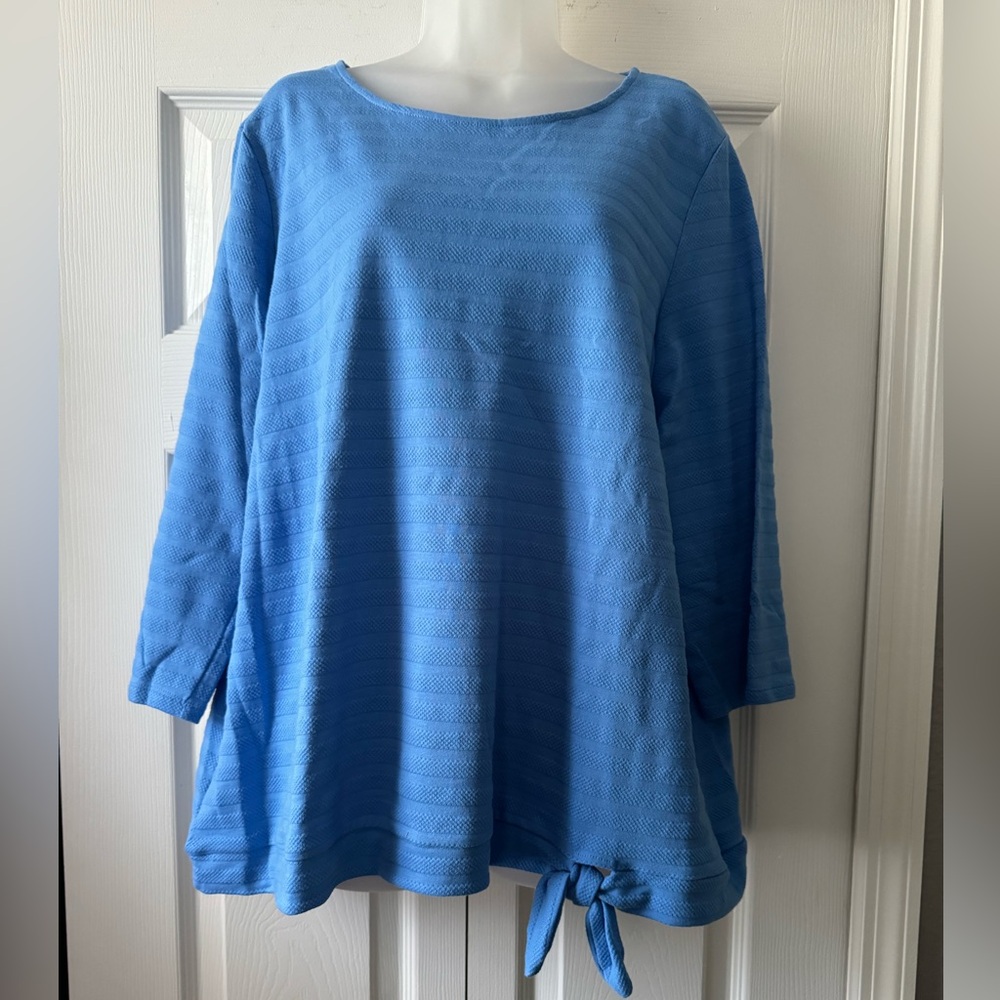🌷Croft & Barrow 2X Textured Top with Side Tie NWT